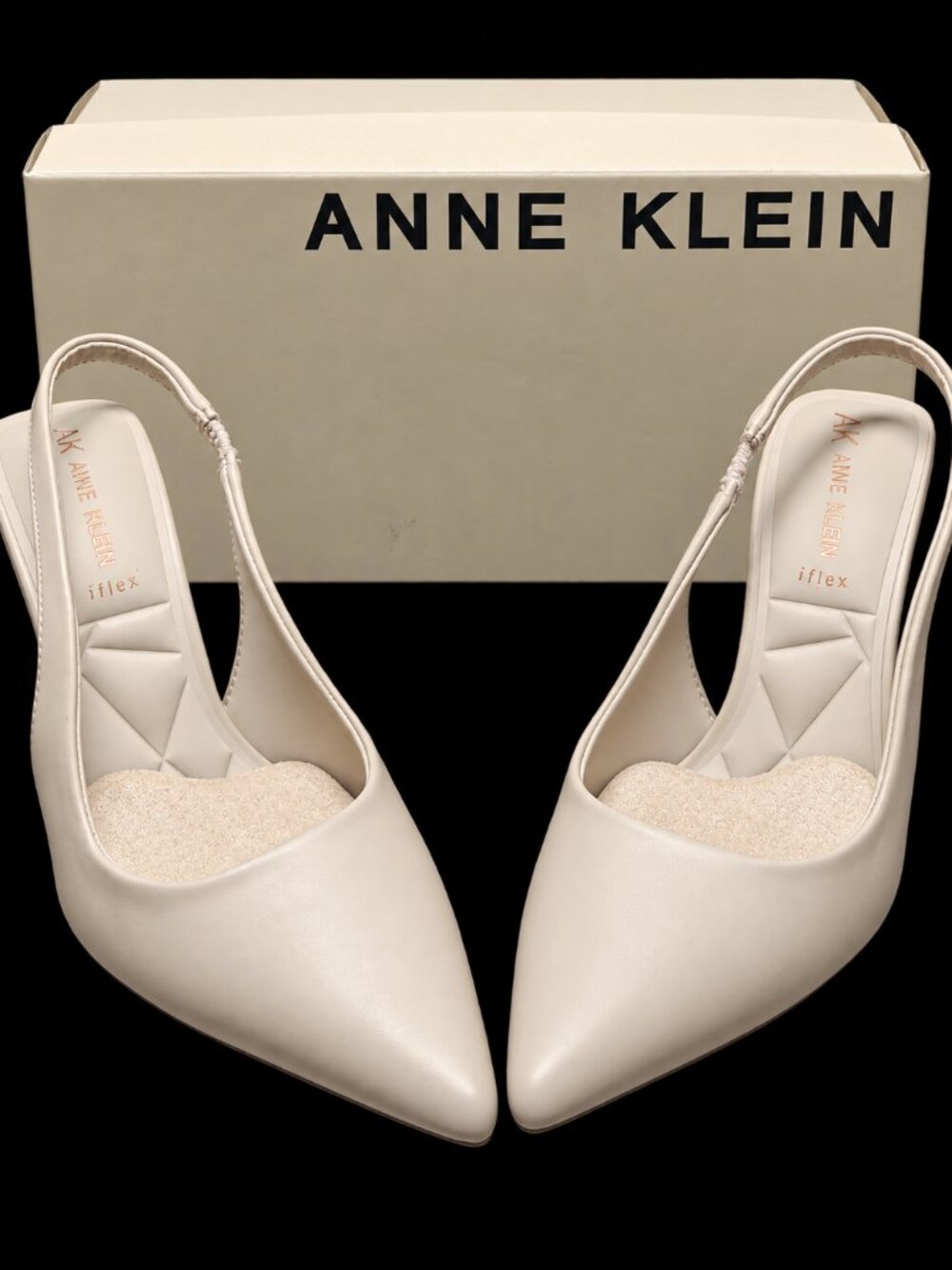 Anne Klein Indianna iFlex Slingback Pumps Cream Ivory 5.5M